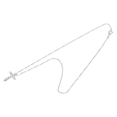 Pt900 プラチナ Pt850 プラチナ ダイヤ1.00ct クロス 十字架 モチーフ ペンダントネックレス レディース 【中古】