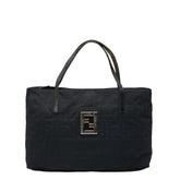 フェンディ ズッカ ハンドバッグ 15786 ブラック ナイロン レザー レディース FENDI 【中古】