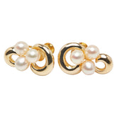 タサキ K18YG イエローゴールド アコヤパール4~4.5mm ネジ式 イヤリング レディース TASAKI 【中古】