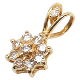K18YG イエローゴールド ダイヤ 花 フラワー モチーフ ペンダントトップ レディース 【中古】