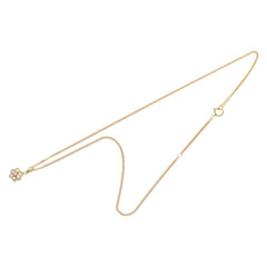 K18YG イエローゴールド ダイヤ0.50ct 花 フラワー モチーフ ネックレス レディース 【中古】