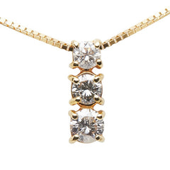 K18YG イエローゴールド ダイヤ0.50ct ベネチアンチェーン ネックレス レディース 【中古】