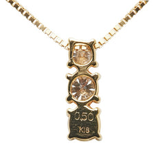 K18YG イエローゴールド ダイヤ0.50ct ベネチアンチェーン ネックレス レディース 【中古】