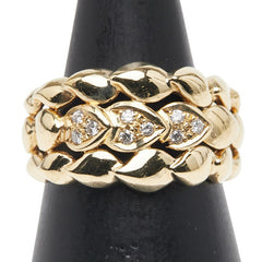 K18YG イエローゴールド ダイヤ0.09ct リング 指輪 レディース 12号 【中古】