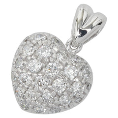 K18WG ホワイトゴールド ダイヤ0.50ct ハート モチーフ ペンダントトップ レディース 【中古】