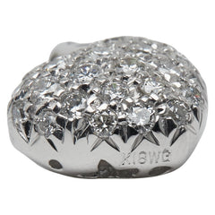 K18WG ホワイトゴールド ダイヤ0.50ct ハート モチーフ ペンダントトップ レディース 【中古】