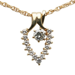 K18YG イエローゴールド ダイヤ0.24ct ダイヤ0.26ct ペンダントネックレス レディース 【中古】