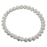Pt900 プラチナ ダイヤ1.34ct ハート モチーフ ブレスレット レディース 【中古】