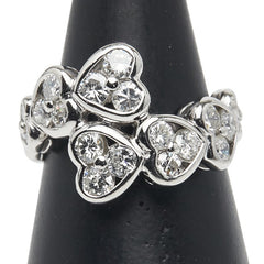 Pt900 プラチナ ダイヤ2.022ct ハート モチーフ リング 指輪 レディース 16号 【中古】