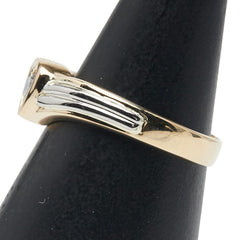 Pt900 プラチナ K18YG イエローゴールド コンビ ダイヤ0.18ct 1P ハート モチーフ リング 指輪 レディース 10.5号 【中古】