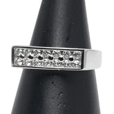 Pt900 プラチナ ダイヤ0.46ct 一文字 リング 指輪 メンズ 16号 【中古】