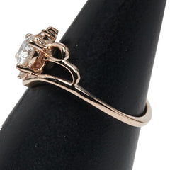 K18PG ピンクゴールド ダイヤ0.37ct ダイヤ0.04ct リング 指輪 レディース 10.5号 【中古】