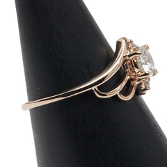 K18PG ピンクゴールド ダイヤ0.37ct ダイヤ0.04ct リング 指輪 レディース 10.5号 【中古】