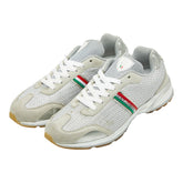 ドルチェアンドガッバーナ ロゴ スニーカー サイズ:7 シルバー ベージュ スウェット レザー レディース DOLCE&GABBANA 【中古】