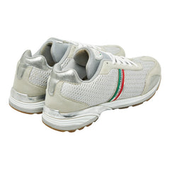 ドルチェアンドガッバーナ ロゴ スニーカー サイズ:7 シルバー ベージュ スウェット レザー レディース DOLCE&GABBANA 【中古】