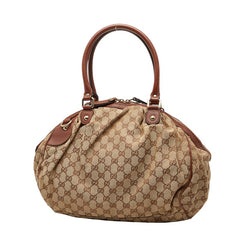 グッチ GGキャンバス ハンドバッグ ショルダーバッグ 2WAY 223974 ブラウン レザー レディース GUCCI 【中古】