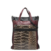 ヴァレンティノ ロックスタッズ パイソン トートバッグ ショルダーバッグ 2WAY ブラック ワインレッド ベージュ レザー レディース VALENTINO 【中古】