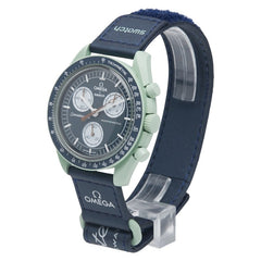 オメガ ×スウォッチ ムーンスウォッチ MISSION ON EARTH 腕時計 SO33G100 クオーツ ネイビー文字盤 セラミック ナイロン メンズ OMEGA 【中古】
