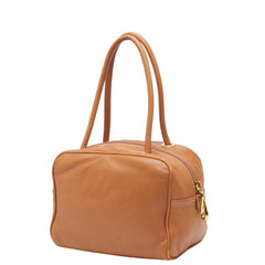 ロエベ アナグラム ミニハンドバッグ ブラウン レザー レディース LOEWE 【中古】