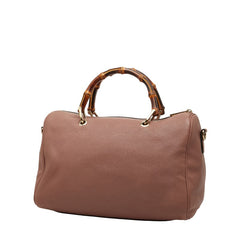 グッチ バンブー ショルダーバッグ ハンドバッグ 2WAY 353124 ピンク系 レザー レディース GUCCI 【中古】
