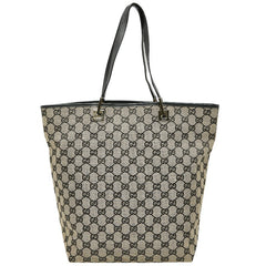 グッチ GGキャンバス トートバッグ ハンドバッグ 002 1098 ベージュ ブラック キャンバス レザー レディース GUCCI 【中古】