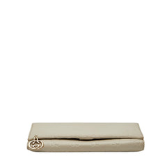 グッチ グッチシマ 長財布 チェーンウォレット 2WAY 224262 ホワイト レザー レディース GUCCI 【中古】