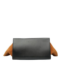 セリーヌ トラペーズ ミディアム ハンドバッグ ショルダーバッグ 2WAY ブラック オレンジ ブラウン レザー パイソン スエード レディース CELINE 【中古】