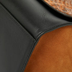 セリーヌ トラペーズ ミディアム ハンドバッグ ショルダーバッグ 2WAY ブラック オレンジ ブラウン レザー パイソン スエード レディース CELINE 【中古】