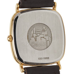 オメガ デビル 腕時計 クオーツ ゴールド文字盤 ステンレススチール レザー レディース OMEGA 【中古】