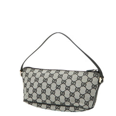 グッチ GGキャンバス ハンドバッグ アクセサリーポーチ 039 1103 ネイビー キャンバス レザー レディース GUCCI 【中古】