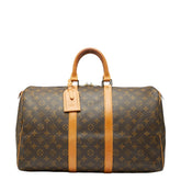 ルイ ヴィトン モノグラム キーポル45 ボストンバッグ M41428 ブラウン PVC レザー レディース LOUIS VUITTON 【中古】