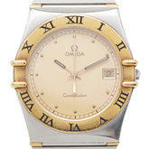 オメガ コンステレーション 腕時計 クオーツ ゴールド文字盤 ステンレススチール イエローゴールド レディース OMEGA 【中古】