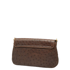 グッチ チェーン ショルダーバッグ 251820 ブラウン オーストリッチ レディース GUCCI 【中古】