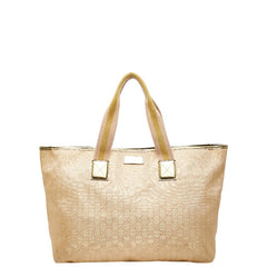 グッチ GGキャンバス ハンドバッグ トートバッグ 267474 ベージュ ゴールド キャンバス レザー レディース GUCCI 【中古】