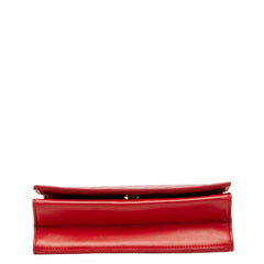 シャネル マトラッセ ココマーク チェーン ショルダーバッグ レッド ラムスキン レディース CHANEL 【中古】