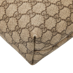 グッチ GGスプリーム ハンドバッグ トートバッグ 211138 ベージュ アイボリー PVC レザー レディース GUCCI 【中古】