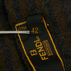 フェンディ ズッカ マフラー ブラウン グレー ウール レディース FENDI 【中古】