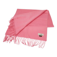 エルメス ロゴ刺繍 マフラー ピンク カシミヤ レディース HERMES 【中古】