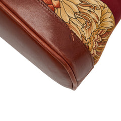 サルヴァトーレフェラガモ ボタニカル柄 ハンドバッグ ショルダーバッグ 2WAY ブラウン マルチカラー レザー ナイロン レディース Salvatore Ferragamo 【中古】