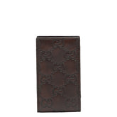 グッチ グッチシマ ネックポーチ フォンホルダー 125848 ダークブラウン レザー レディース GUCCI 【中古】