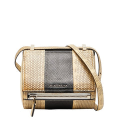 ジバンシー パンドラボックス 斜め掛け ショルダーバッグ ベージュ ブラック レザー レディース Givenchy 【中古】
