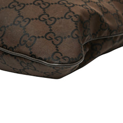 グッチ GGナイロン 斜め掛け ショルダーバッグ メッセンジャーバッグ 190628 ブラウン ナイロン レザー メンズ GUCCI 【中古】