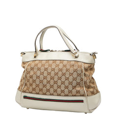 グッチ GGキャンバス メイフェア トートバッグ ショルダーバッグ 2WAY 269894 ベージュ アイボリー キャンバス レザー レディース GUCCI 【中古】