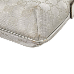 グッチ GGキャンバス シェリーライン 斜め掛け ショルダーバッグ 189749 シルバー キャンバス レザー レディース GUCCI 【中古】