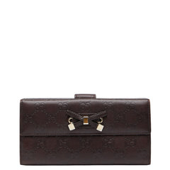 グッチ グッチシマ プリンシー 長財布 167464 ブラウン レザー レディース GUCCI 【中古】