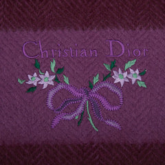 ディオール ロゴ ストール ショール ひざ掛け パープル ウール レディース Dior 【中古】