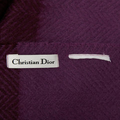 ディオール ロゴ ストール ショール ひざ掛け パープル ウール レディース Dior 【中古】