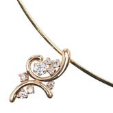 K18YG イエローゴールド K18PG ピンクゴールド ダイヤ0.60ct ネックレス レディース 【中古】