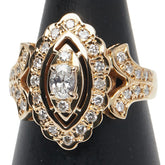 K18YG イエローゴールド ダイヤ0.25ct ダイヤ0.46ct リング 指輪 レディース 13号 【中古】