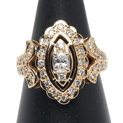 K18YG イエローゴールド ダイヤ0.25ct ダイヤ0.46ct リング 指輪 レディース 13号 【中古】